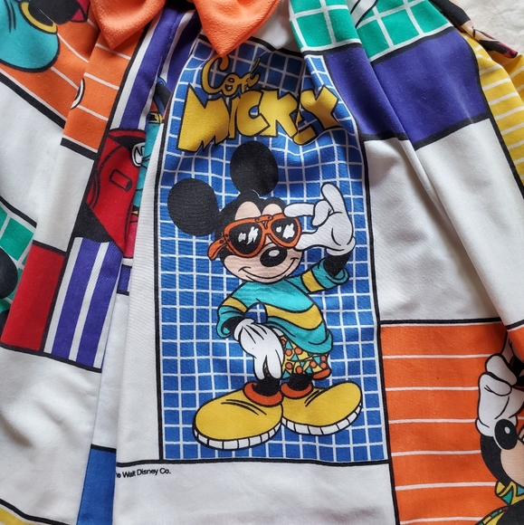 VINTAGE Mickey Mouse Bed Sheet Circle/Skater Skirt - Picture 4 of 7